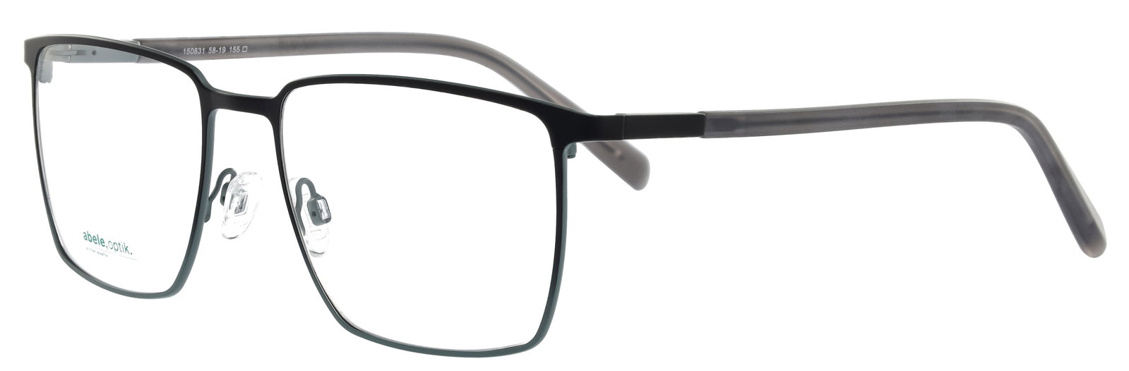 abele optik Brille schwarz / grau matt  für Herren 150631